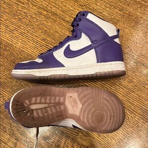 Nike Purple and White High-Top Sneakers